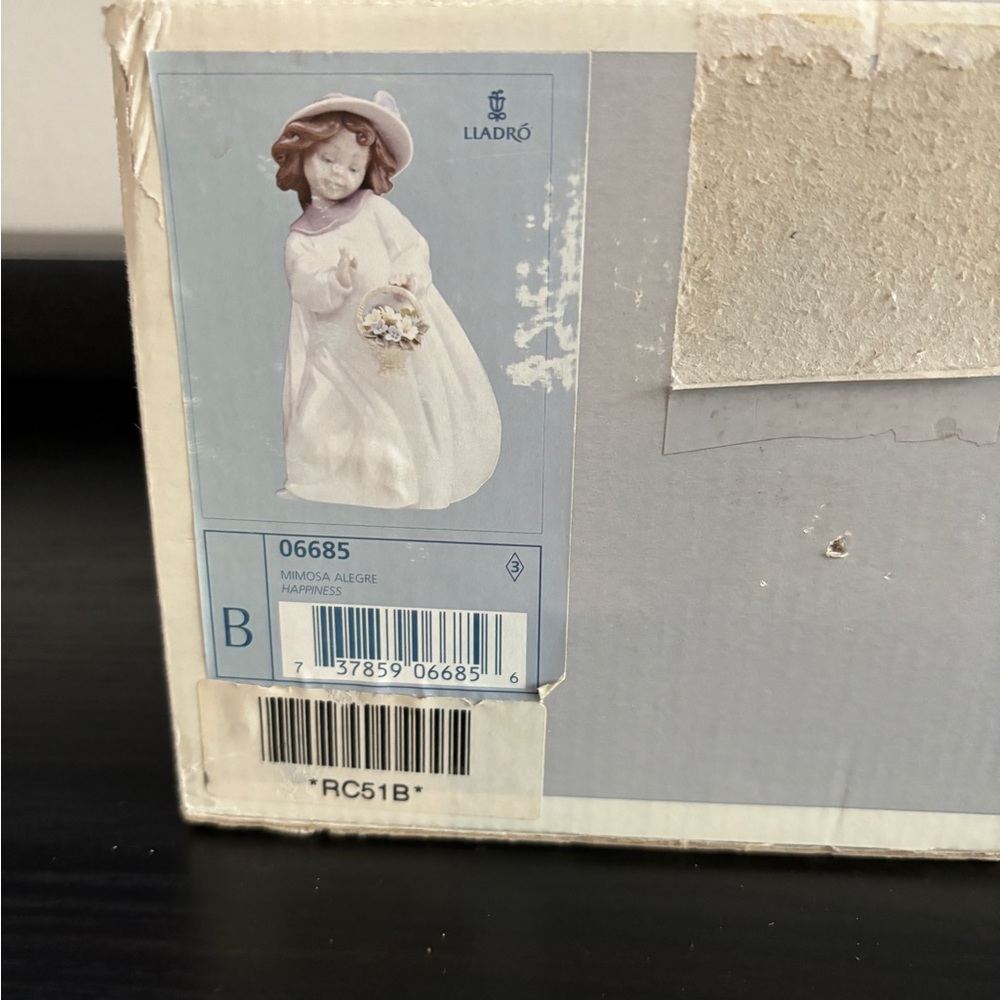 Vintage Lladro #6685 Glossy Porcelain Figurine Mimosa Alegre Happiness NEW - Picture 5 of 9